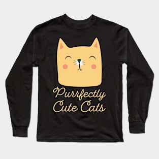 purrfectly cute cats funny cats Long Sleeve T-Shirt